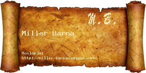 Miller Barna névjegykártya